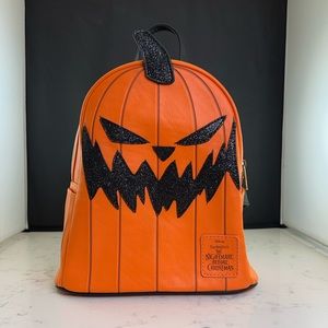 RARE Disney Nightmare Before Christmas Pumpkin King Loungefly Mini Backpack